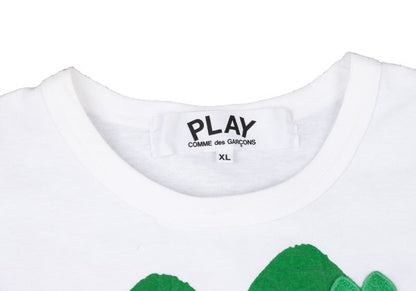 PLAY COMME des GARCONS Cotton Big Heart White Green T-Shirt Size XL