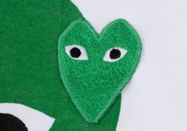 PLAY COMME des GARCONS Cotton Big Heart White Green T-Shirt Size XL