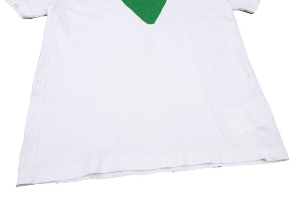 PLAY COMME des GARCONS Cotton Big Heart White Green T-Shirt Size XL