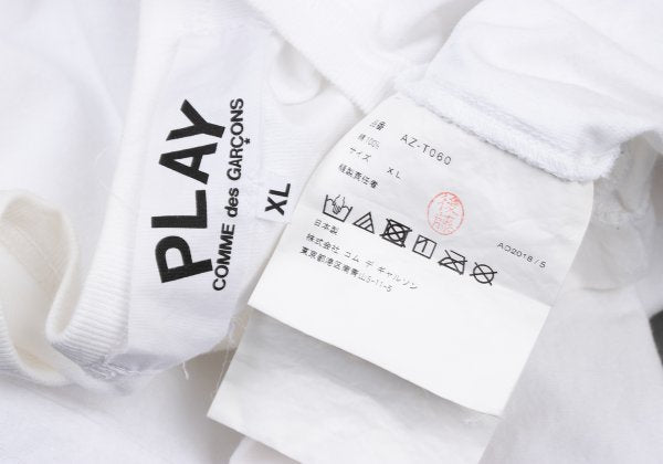 PLAY COMME des GARCONS Cotton Big Heart White Green T-Shirt Size XL