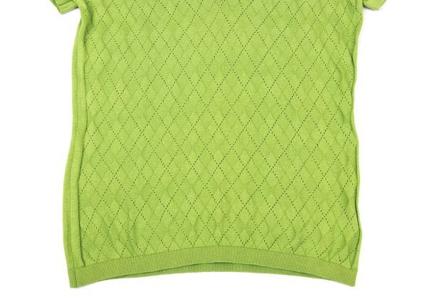 JOHN SMEDLEY Cotton Open Stitch Argyle Sweater Green Size S