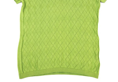 JOHN SMEDLEY Cotton Open Stitch Argyle Sweater Green Size S