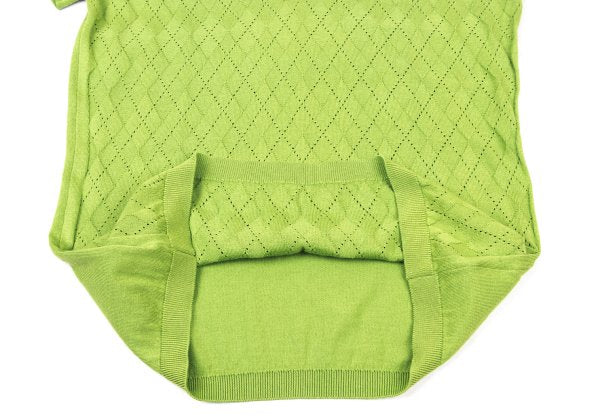 JOHN SMEDLEY Cotton Open Stitch Argyle Sweater Green Size S