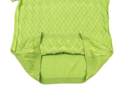JOHN SMEDLEY Cotton Open Stitch Argyle Sweater Green Size S