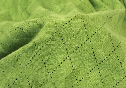 JOHN SMEDLEY Cotton Open Stitch Argyle Sweater Green Size S