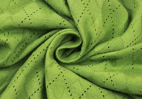 JOHN SMEDLEY Cotton Open Stitch Argyle Sweater Green Size S