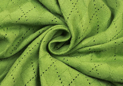 JOHN SMEDLEY Cotton Open Stitch Argyle Sweater Green Size S