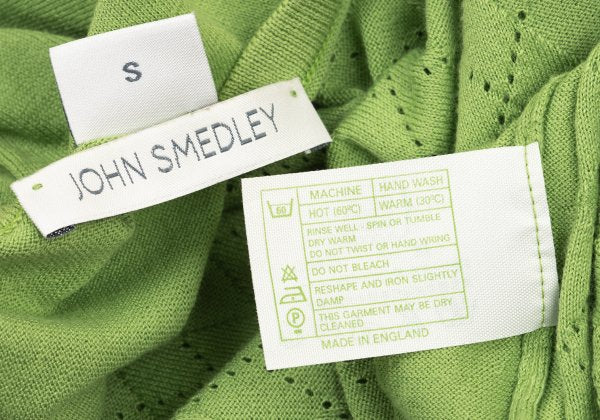 JOHN SMEDLEY Cotton Open Stitch Argyle Sweater Green Size S