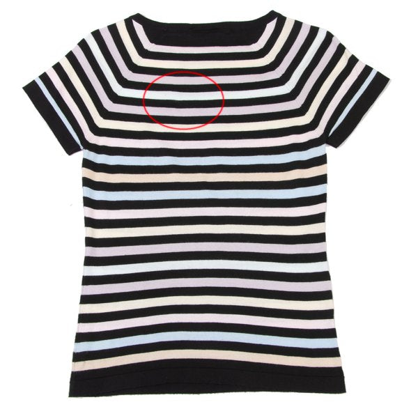 JOHN SMEDLEY Pastel Border Raglan Knit Top Black Size S
