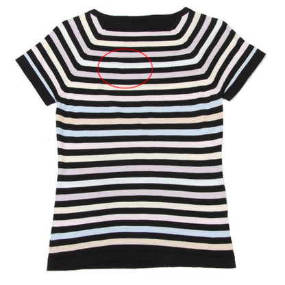 JOHN SMEDLEY Pastel Border Raglan Knit Top Black Size S