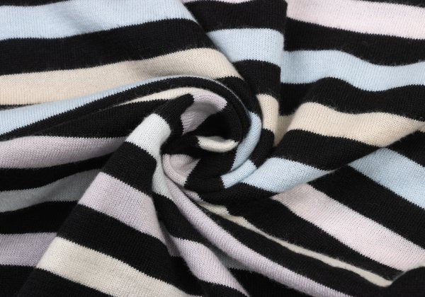 JOHN SMEDLEY Pastel Border Raglan Knit Top Black Size S