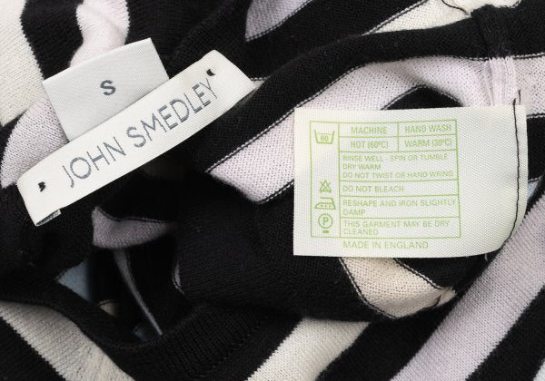 JOHN SMEDLEY Pastel Border Raglan Knit Top Black Size S