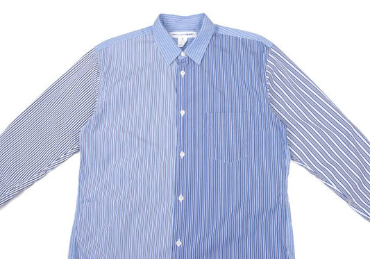 COMME des GARCONS SHIRT Cotton Crazy Blue White Size M