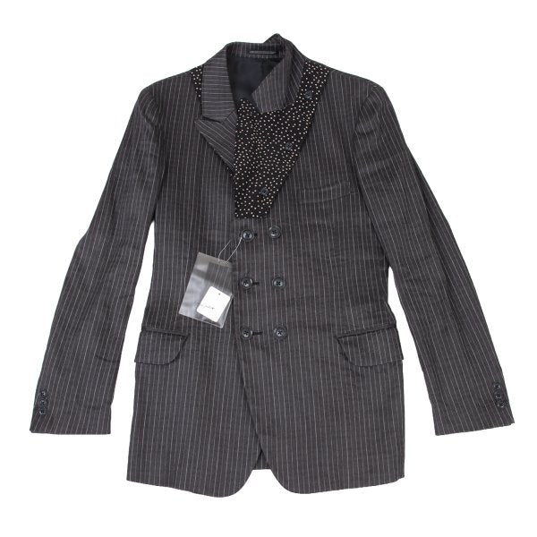 Yohji Yamamoto POUR HOMME 11SS Linen Dot Jacket Gray Size 1