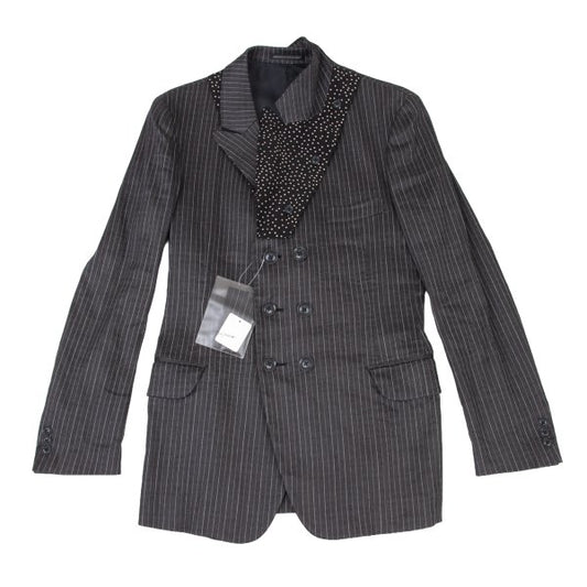 Yohji Yamamoto POUR HOMME 11SS Linen Dot Jacket Gray Size 1