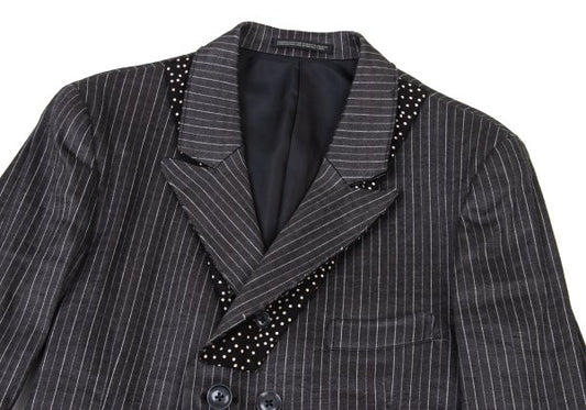 Yohji Yamamoto POUR HOMME 11SS Linen Dot Jacket Gray Size 1