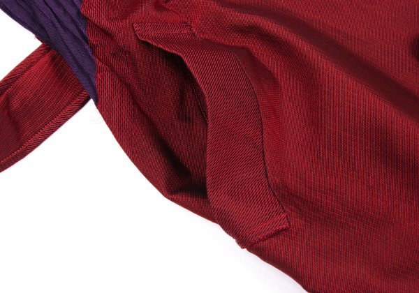 ISSEY MIYAKE Cotton Blend Pleated Belted Coat Red Size 2
