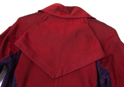 ISSEY MIYAKE Cotton Blend Pleated Belted Coat Red Size 2