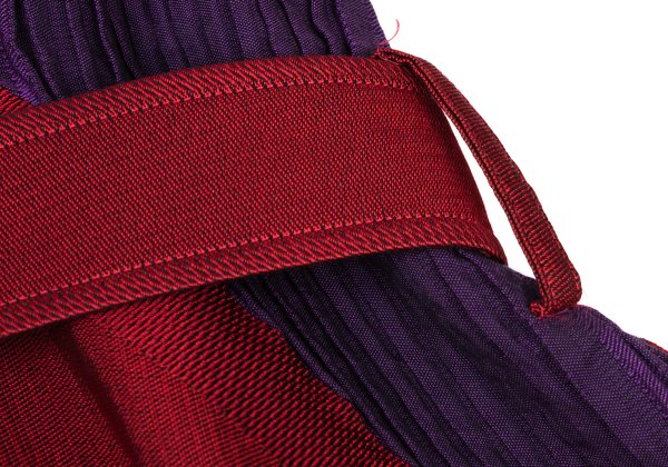 ISSEY MIYAKE Cotton Blend Pleated Belted Coat Red Size 2