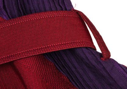 ISSEY MIYAKE Cotton Blend Pleated Belted Coat Red Size 2