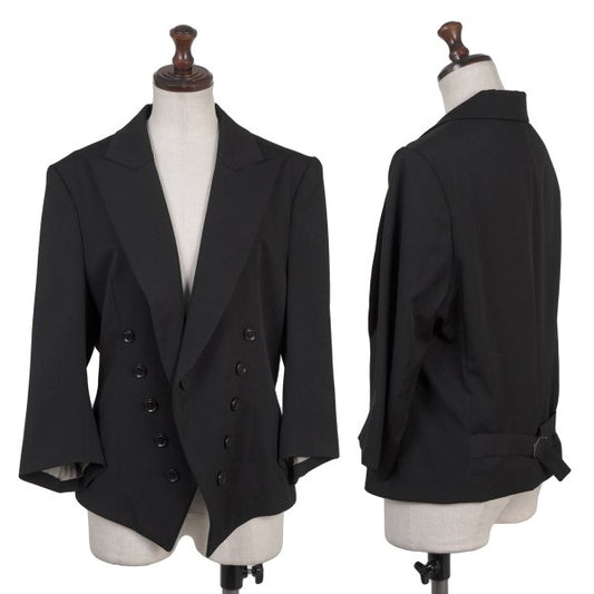 Y's 23SS Wool Gabardine Button Design Spencer Jacket Size 2