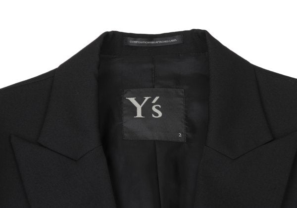 Y's 23SS Wool Gabardine Button Design Spencer Jacket Size 2