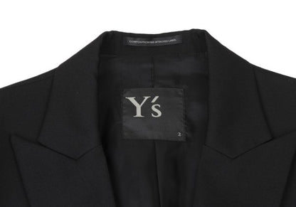 Y's 23SS Wool Gabardine Button Design Spencer Jacket Size 2