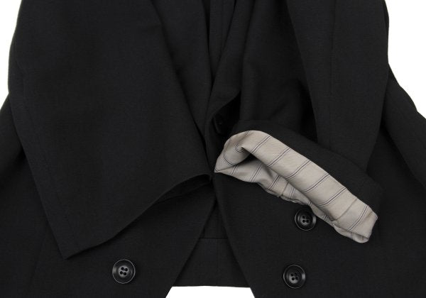 Y's 23SS Wool Gabardine Button Design Spencer Jacket Size 2