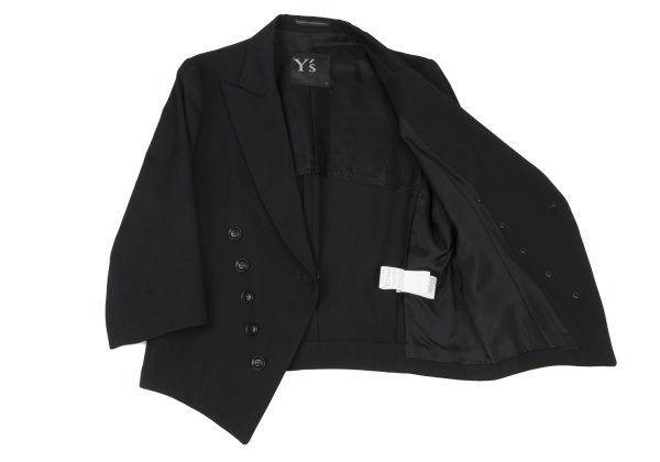 Y's 23SS Wool Gabardine Button Design Spencer Jacket Size 2
