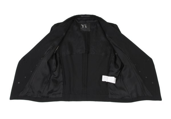 Y's 23SS Wool Gabardine Button Design Spencer Jacket Size 2