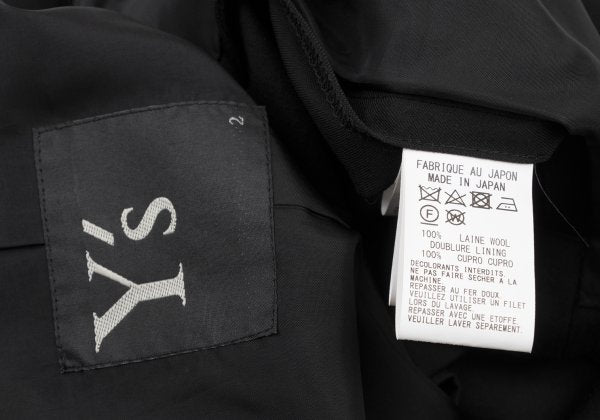Y's 23SS Wool Gabardine Button Design Spencer Jacket Size 2