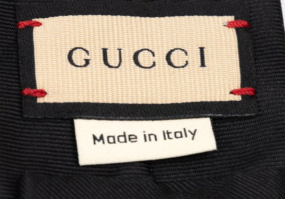 GUCCI Silk Bee Embroidered Tie Black