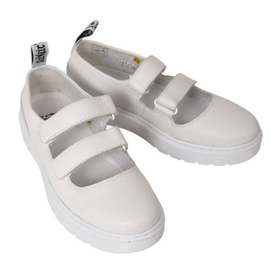 Dr.Martens MAE Leather Velcro Shoes White Sneakers Size UK7 (26cm)