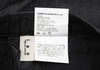 COMME des GARCONS Wool Straight Trousers Gray Size SS