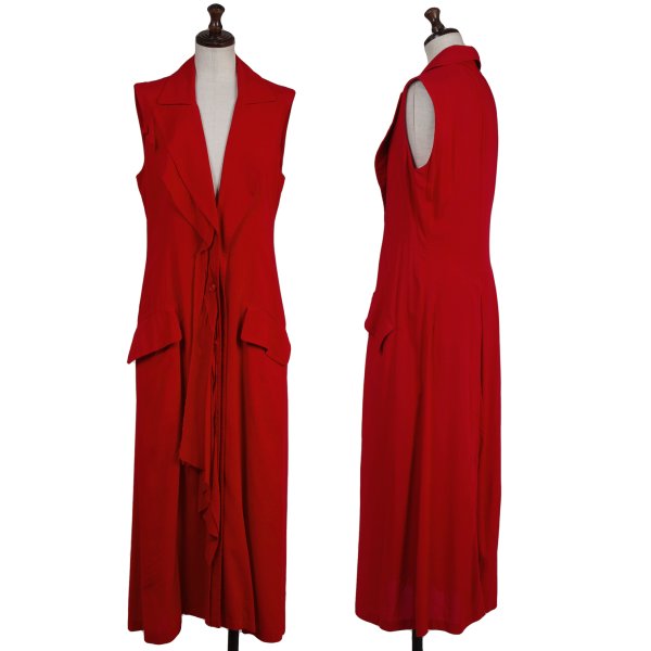 Yohji Yamamoto collections 25SS Rayon Front Dress Red Size 1