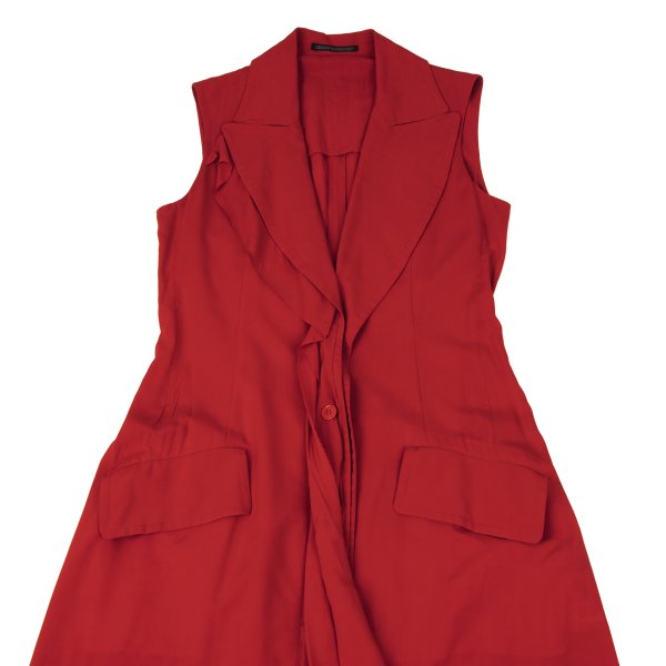 Yohji Yamamoto collections 25SS Rayon Front Dress Red Size 1