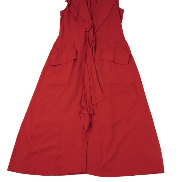 Yohji Yamamoto collections 25SS Rayon Front Dress Red Size 1