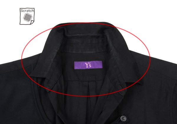 Y's PINK Mixed Material Layered Short Shirt Black Size 2