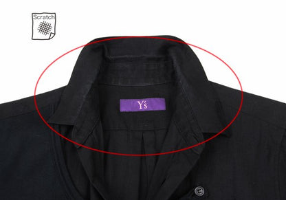 Y's PINK Mixed Material Layered Short Shirt Black Size 2