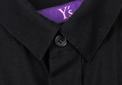 Y's PINK Mixed Material Layered Short Shirt Black Size 2