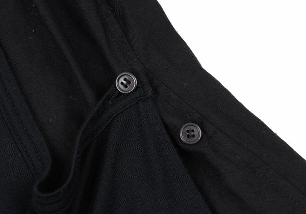 Y's PINK Mixed Material Layered Short Shirt Black Size 2