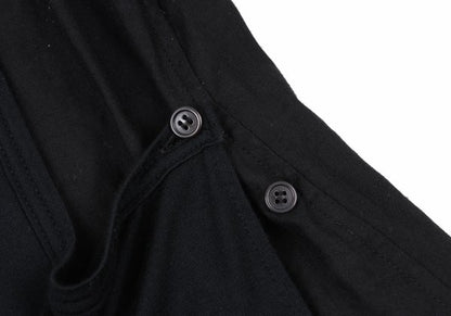 Y's PINK Mixed Material Layered Short Shirt Black Size 2