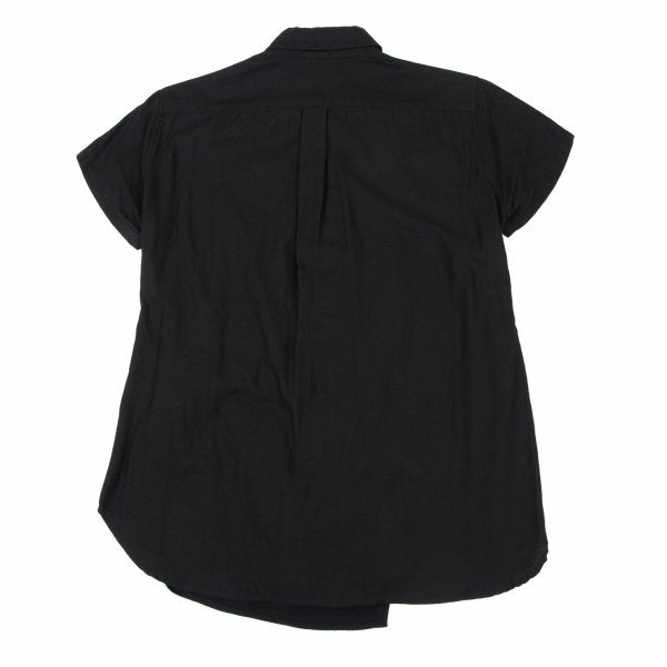 Y's PINK Mixed Material Layered Short Shirt Black Size 2