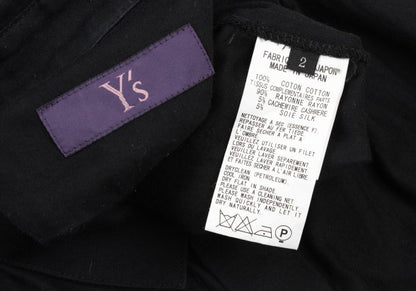 Y's PINK Mixed Material Layered Short Shirt Black Size 2