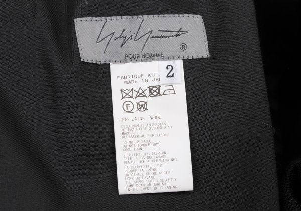 Yohji Yamamoto PH Wool Side Pocket Pants Black Size 2