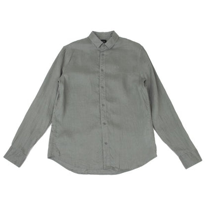 ARMANI EXCHANGE Linen Embroidered Logo Shirt Khaki Size S