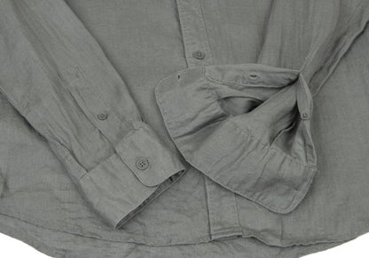 ARMANI EXCHANGE Linen Embroidered Logo Shirt Khaki Size S