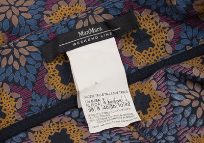 Max Mara WEEKEND LINE Cotton Graphic Pants Multi Size 40