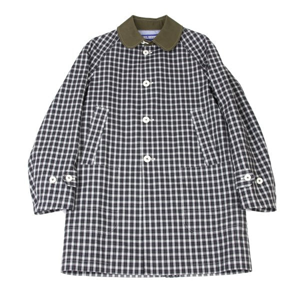 JUNYA WATANABE MAN Plaid Club Collar Long Jacket Blue Size M