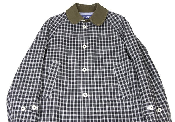 JUNYA WATANABE MAN Plaid Club Collar Long Jacket Blue Size M